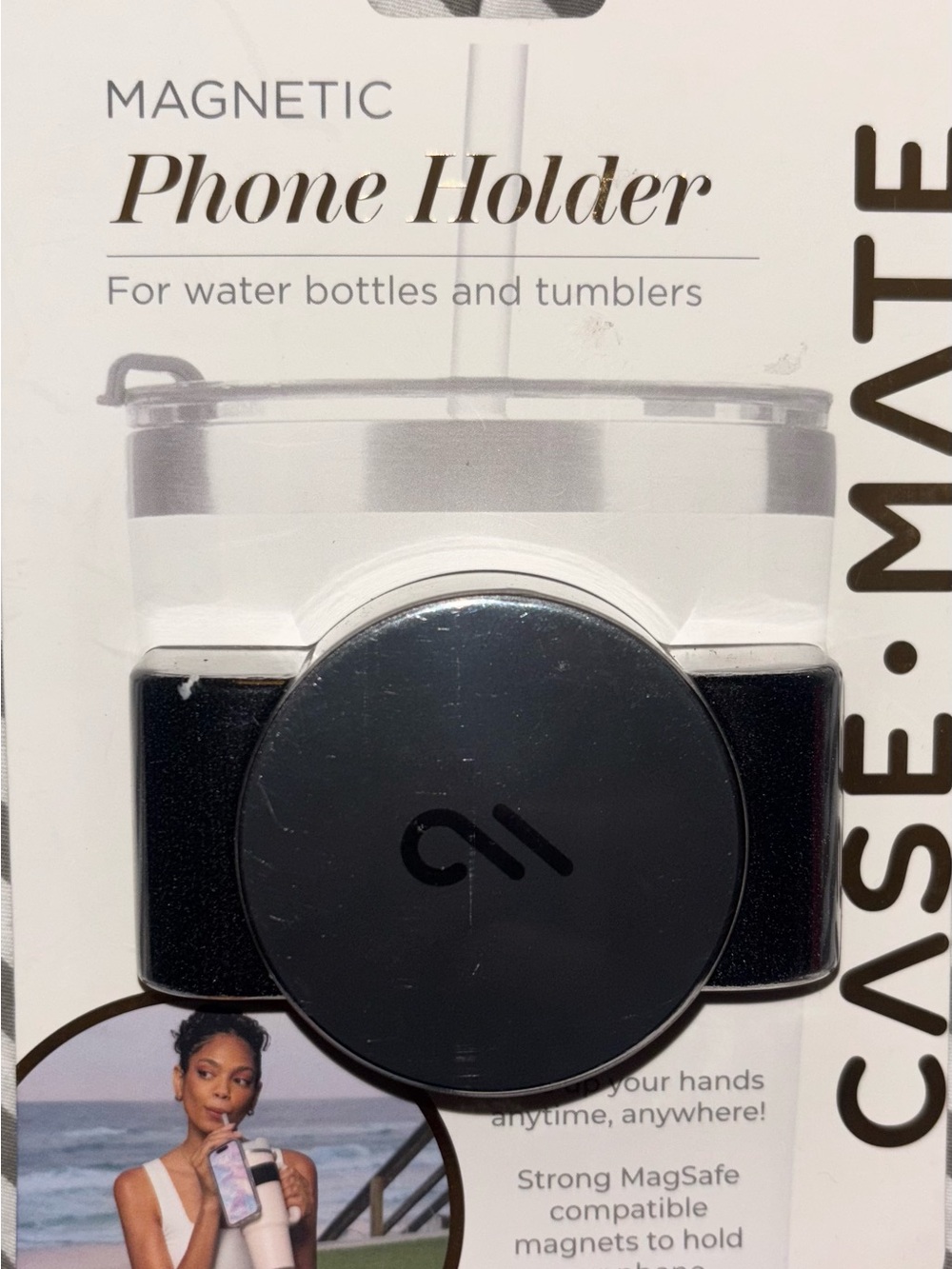 Case Mate Magnetic Phone Holder for Water Bottles - Black